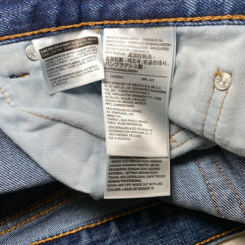 Levis 505 Regular Fit Straight Leg Jeans Mens 34x32 Medium Wash Denim